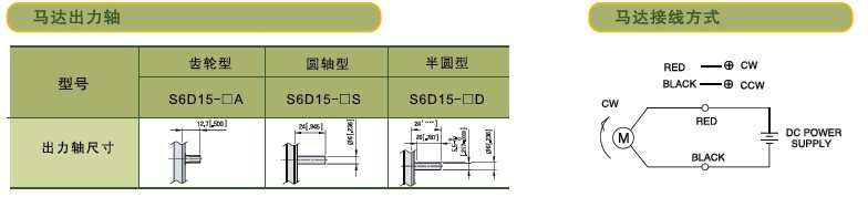 SPG標準型永磁直流馬達 S6D系列15W